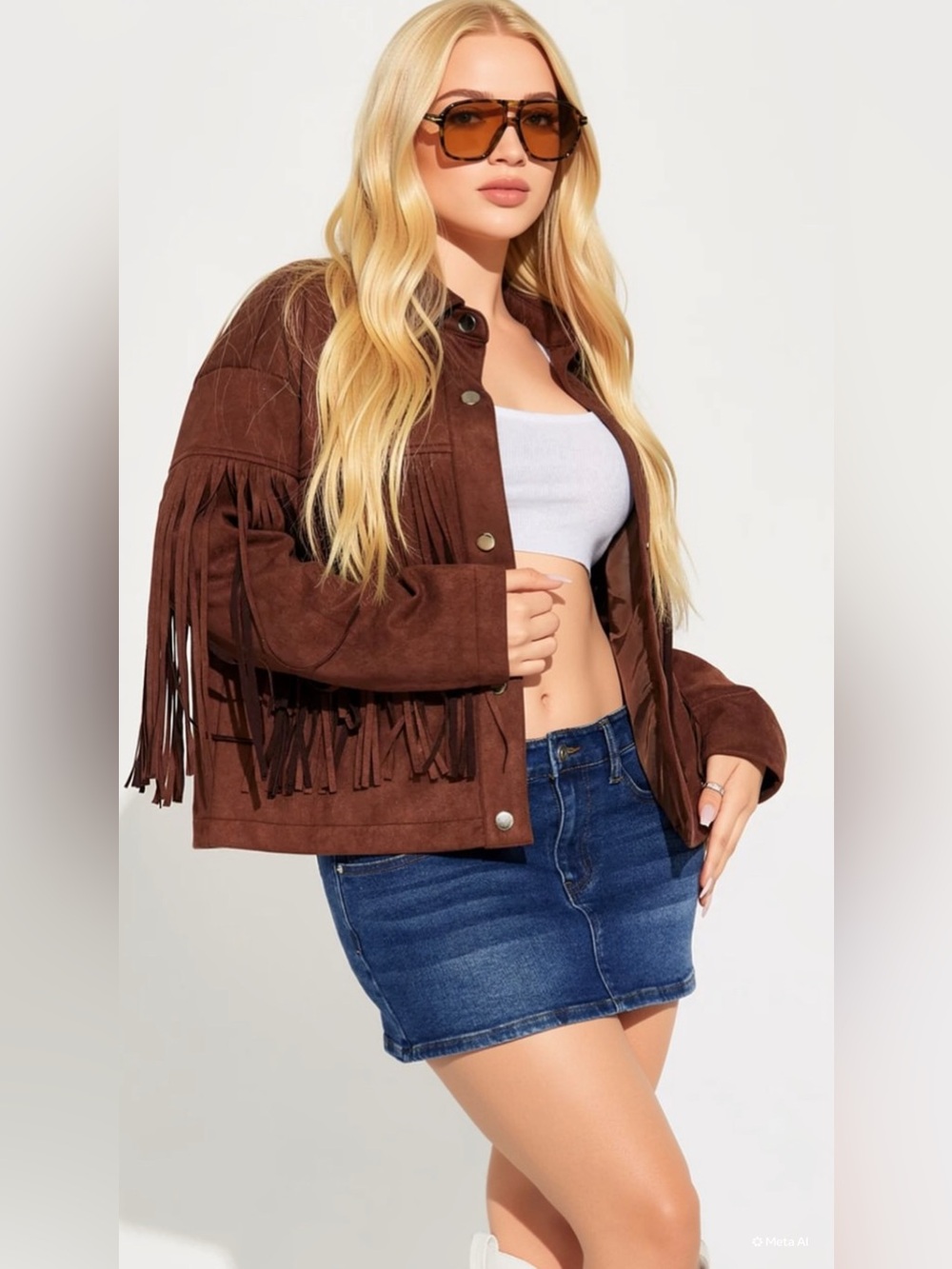 Faux Suede Fringe Shacket